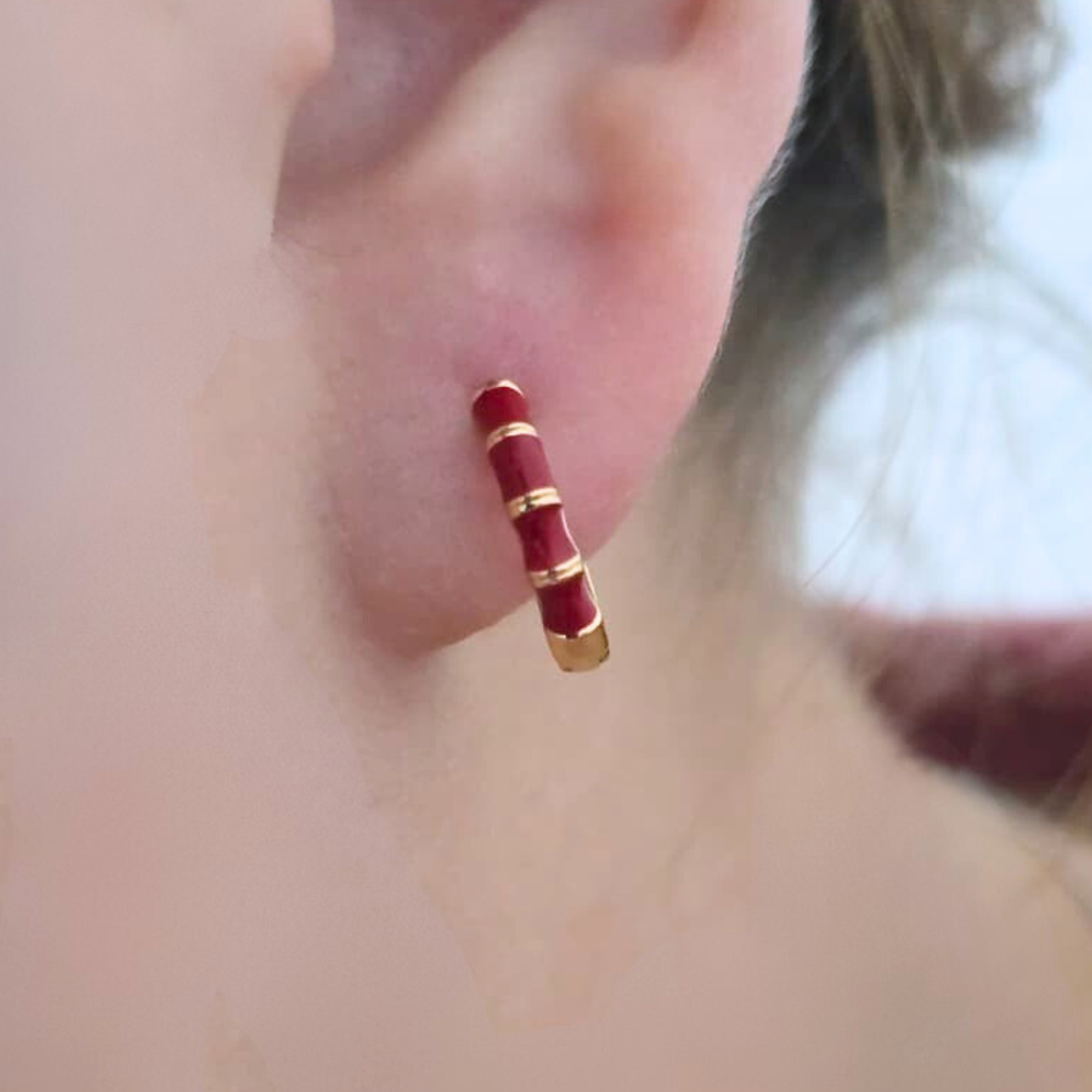 Arete cerrado con detalles de color