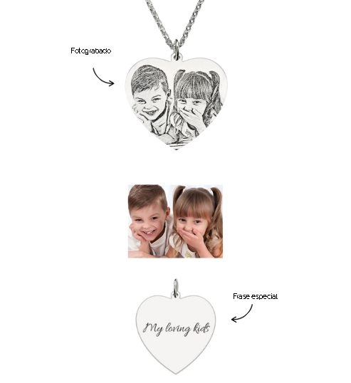 Collar de plata con dije corazón
