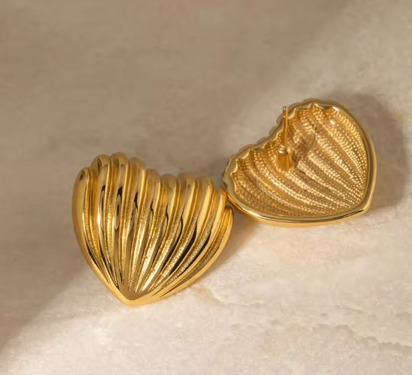 Aretes corazón de mar