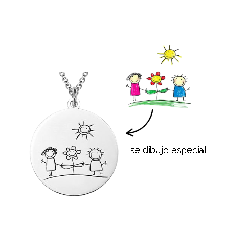 Collar de plata con dije redondo